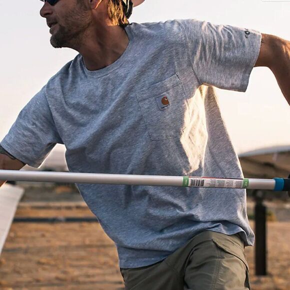 Carhartt Force Relaxed Fit Midweight Short-Sleeve Pocket T-shirt size s NWT Gray - Picture 2 of 9